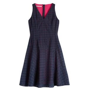 Navy Eyelet Dress